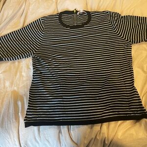 Philosophy Black and White Striped short sleeved sweater